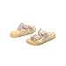 mini melissa Cozy Jelly Slides for Kids - Adjustable Double Buckle Straps, Slip-on Jelly Shoes, Comfy Summer Sandals for Girls, Open Toe Summer Shoes, Pearl Yellow, 4