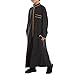 Muslim Thobe for Boys Muslim Dress Long Sleeve Kaftan Arabic Islamic Prayer Dress Kids Ramadan Eid (Black, 9-10 Years)