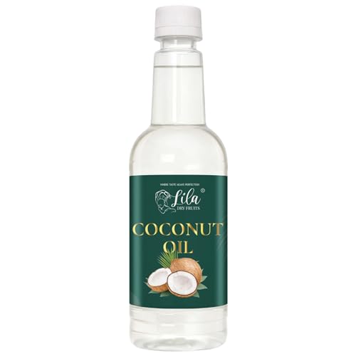Image of LILA DRY FRUITS Pure Coconut Oil 750 ML for Cooking & Eating | Edible Cold Pressed Oil for Daily Use | Kachi Ghani Lightweight Natural Cholesterol Free Nariyal ka Tel for Indian Food, Baking & Frying