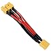 ATNSINC 2pcs XT60 Parallel Battery Connector Extension Y Splitter 3-Way 14AWG Male/Female Cable for RC Battery Motor (1Male to 3Female)