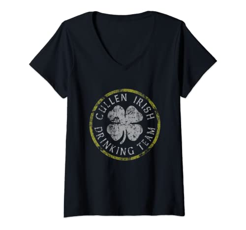 Mujer Cullen Irish Drinking Team Cerveza St Patricks Day Familia Camiseta Cuello V