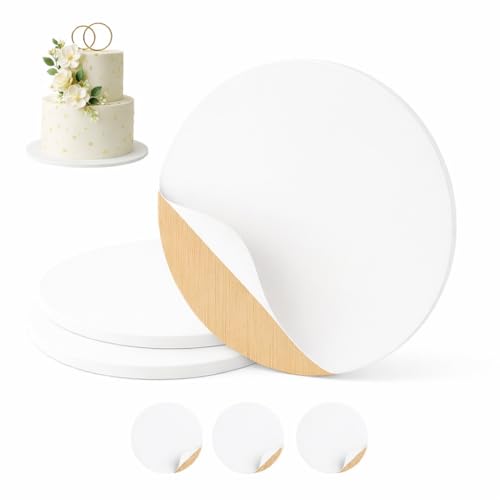 Pack de 3 Tableros de Madera para Tartas – Bases Redondas 25 cm – Grosor 3 mm – Resistentes, Ecológicos y Duraderos