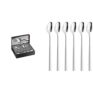 Zwilling 1000712 Besteck-Set, 68-tlg., Für 12 Personen, 18/10 Edelstahl/Hochwertiger Klingenstahl, Senses & 07150-313-0 Dinner, 6 Longdrinklöffel, Edelstahl