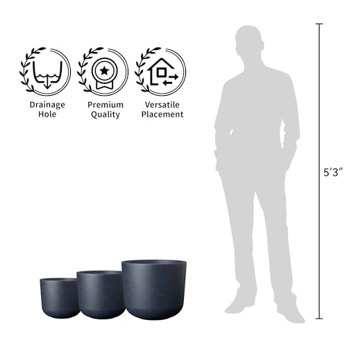 Kante Small Round Capsule Charcoal Concrete Planter 9" Dia, Outdoor by Kante - Used condition - Image 6