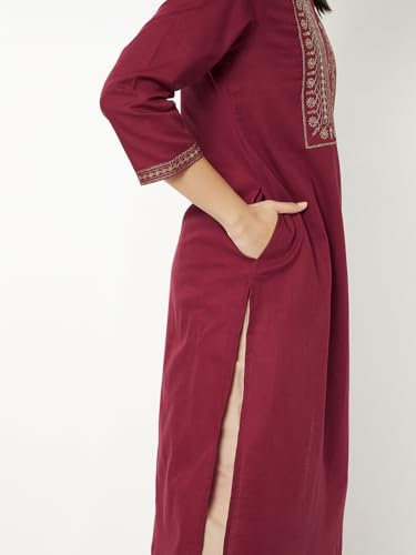 Image of Max Women's Cotton Blend Regular Fit Casual Kurta