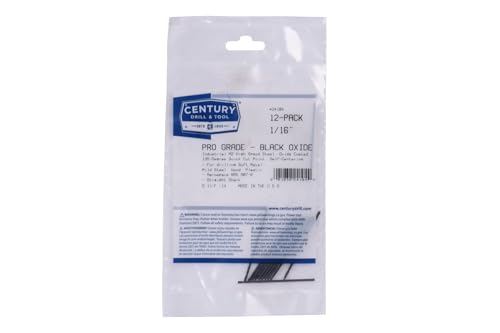 Image of Century Drill & Tool 24104 Pro Grade Black Oxide Drill Bit, 1 /16 inch, Pro | Straight shank, 1-7 /8 inch overall length, 135 point, cuts steel, wood & plastic, 135 split point