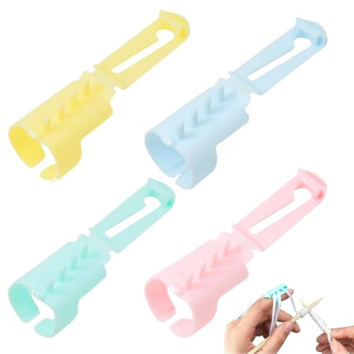 IKOPFLN 4 Stück Verstellbare Häkelringe, strickring finger,...