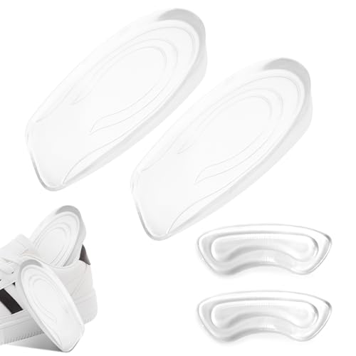 Almohadillas de gel para talón para zapatos, plantillas elevadoras de 1 cm, plantillas de gel para espolón calcáneo, almohadillas invisibles para aliviar la fascitis plantar, 2 pares
