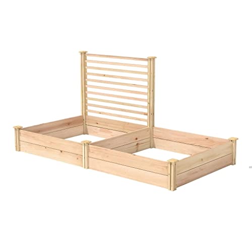 Insassy 4 Ft X 8 Ft Cedar Wood Raised Garden Bed With Trellis - Made In Usa #TOP1