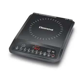 Eleenova Magnite 1200 Watts Superior Crystal Glass Push Button Induction Cooktop | Smart Sense Technology Induction Cooktop | Black | Eco Friendly | Elegent & Durable