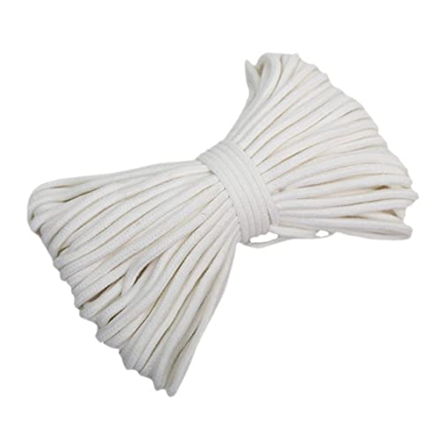 yjyxzy 100% Natural Cotton Rope Strong Soft Twisted Rope for DIY Crafts Gardening Hammock Home Decorating Wedding Rope Pet Toys Garden Decking Rope for Decorate (Color : 8mm, Size : 60m)