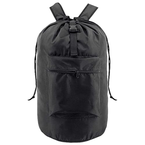 Mochila de lavandería – Bolsa de lavandería con correas, resistente al agua, bolsa para la colada, bolsa de lavado para ropa sucia, correa para el hombro y bolsillos, bolsa de lavandería para