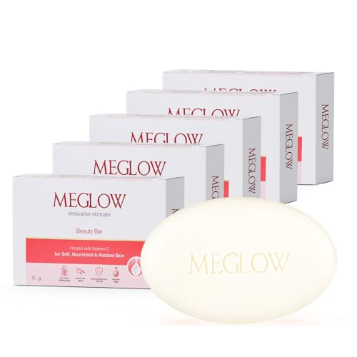 Image of Meglow Beauty Cream Soap Pack Of 5 (75g Each) | For Skin's Deep Nourishment & Hydration | Gently Cleanses & Retains Moisture | Enhances Softness, Smoothness & Radiance | For Men & Women