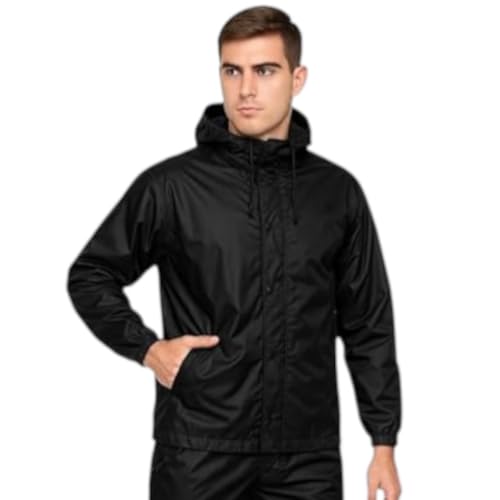 Image of Raincoat for Men Waterproof | Men Rain Jacket Hooded Windproof Lightweight | Full-Length Breathable All-Season Rain Wear | Bike Riding, Motorcycle, Cycling|M16