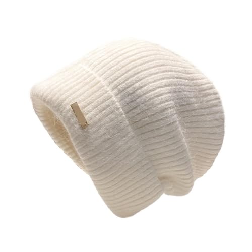 Bonnet d'hiver chaud et doux style ample avec revers protecteur