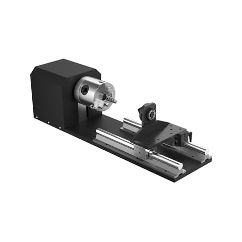 OMTech Rotary Cutter and Engraver Attachment with 3-Jaw Chuck and 2-Phase Stepper Motor for 50W 60W 80W 100W 130W CO2 Laser Engraving Machines Rotary Tool Accessory Kit for Wood and More Cover
