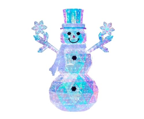 Prismatic 6 Foot LED Lighted Snowman Outdoor Christmas Decoration Color Changing Crystal Effect Holiday Winter Yard Display
