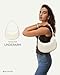 BOSTANTEN Crescent Shoulder Bag for Women Trendy Crossbody Hobo Purse Vegan Leather Clutch Handbag Large Beige