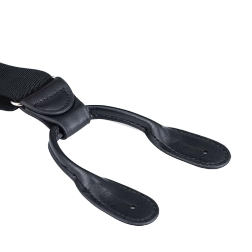 Buyless Fashion Button End 2 Pack Suspenders for Men - 48" Adjustable Straps 1 1/4" - Y Shape2
