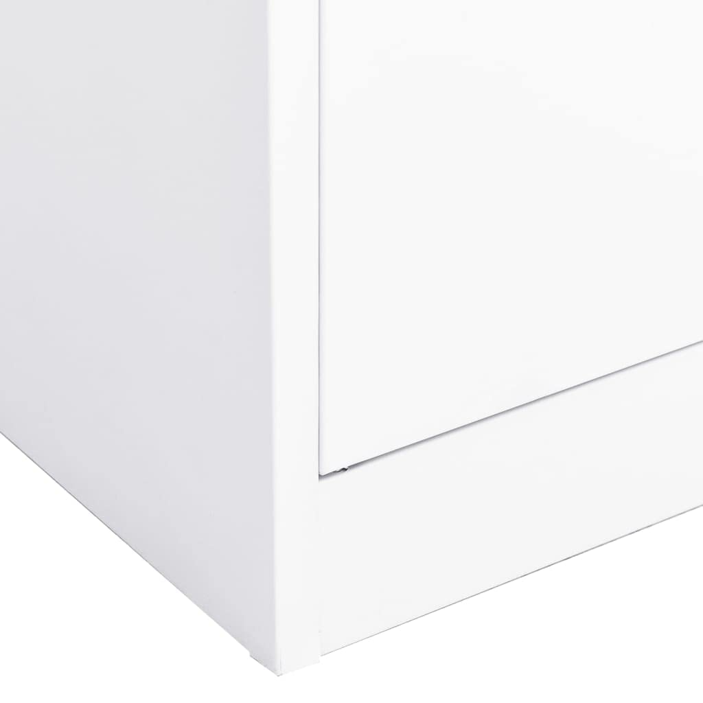 Armadio da ufficio, armadietto da ufficio, con serratura, armadietto in metallo, adatto per ufficio, archivio, scuola, gestione, bianco, 90 x 40 x 180 cm
