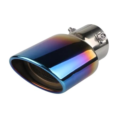 Escape universal de coche en acero inoxidable redondo de 63mm con acabado azul tostado