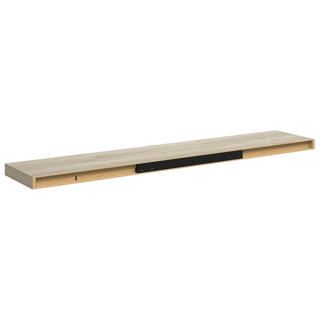 Estantería flotante de 120 x 23,5 x 3,8 cm, madera de roble MDF y metal, con sistema de fijación invisible, soporta hasta 10 kg, para salón, pasillo, dormitorio