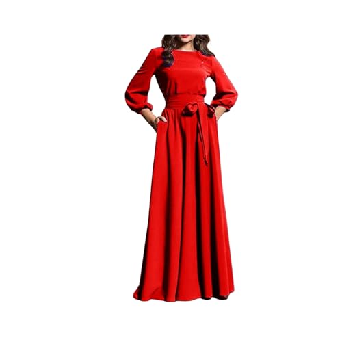 Vestido Largo Vintage con Pajarita para Mujer, Vestidos Largos de Fiesta con Mangas abullonadas, Vestido Elegante hasta el Suelo 2023