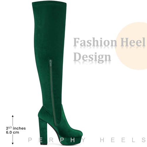 Perphy Platform Thigh High Boot Velvet Over the Knee Boots for Women3