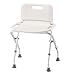 EasyComforts Folding Bath Seat with Back Support, Portable Shower Bench, Rubber Tips, High-Density Polyethylene, White â€“ Overall Bench Seat Measures 17 Â½ Inches x 11 Inches, Supports Up to 300 Pounds