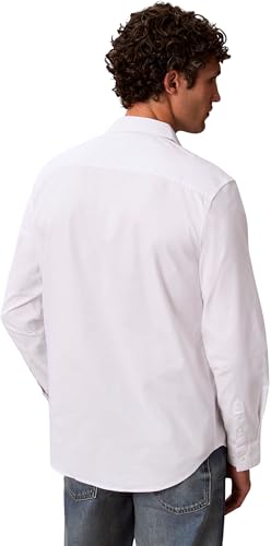 Calvin Klein Men's Classic Solid Oxford Shirt, White (Brilliant White), XL