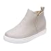 Scarpe Casual Donna 9.5 Scarpe Da Donna Di Grandi Dimensioni Cerniera Lato Piatto Elastico Band Moda Scarpe Da Donna Casual Scarpe Da Donna Scarpe Da Vestito Casual Scarpe Casual, bianco, 39 EU