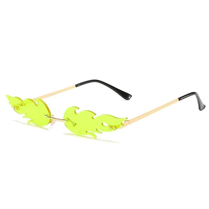 augen By Visions India Retro Vintage Fire Design Rimless Flame Abstract Unisex Non-Polarized Sunglasses Uv400 Protected (168)-picture-22