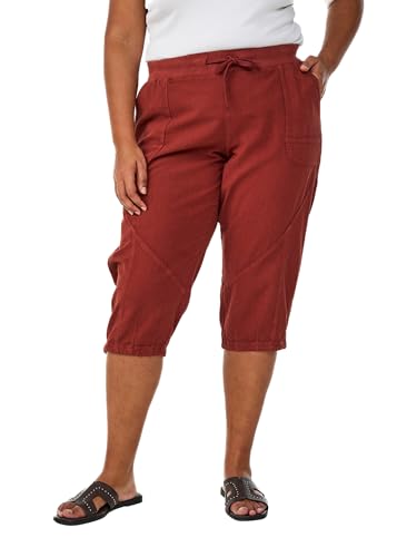 Zizzi Damen Große Größen 3/4 Hosen Baumwolle Taschen Gr Gr L Smoked Paprika