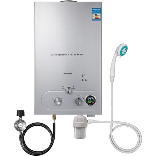 Scaldabagno a Gas, 18LPM 36KW Scaldabagno Senza Serbatoio Portatile, Scaldabagno