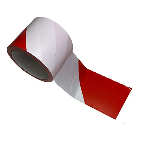 Barrier Tape, Hazard Tape, Red and White Tape, Construction Tape, Danger Tape, Do Not Cross, Warning Cordon Non Adhesive 75mm x 100m