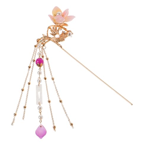 Épingle à cheveux perle vintage style chinois rétro pompon long pour cérémonie