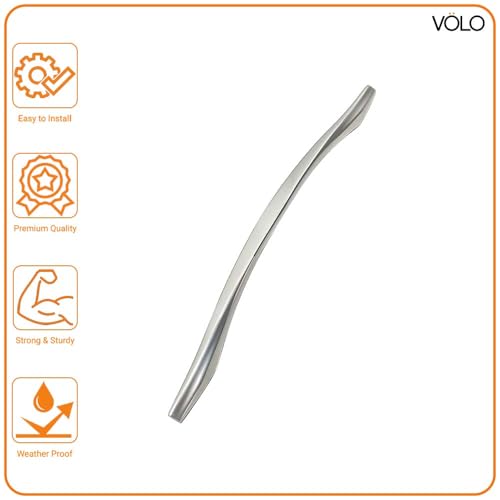 Image of VOLO Chrome Finish Wardrobe Handle, Handle for Cabinets, Doors, and Drawers. (Model: R-104) (12inch (288MM), 1)
