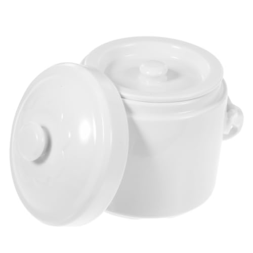 Alipis Coperchio Per Ciotola in Ceramica Per Stufato Ciotola Per Cottura A Vapore Binaurale Tazza Per Zuppa 520 Ml Liscia Senza Base