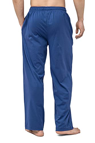 Bintangor Mens Pajama Sleep Pants 100% Cotton Knit Elastic Waistband Lounge Wear Long XL Sky Blue3