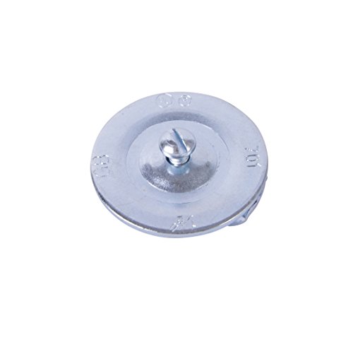 Gardner Bender KO701 Metal Knockout Seal, ½" Conduit Size, Marked Size, Rust-Proof Galvanized Steel, 16 AWG Steel, ⅜" Thread, Embossed, Self Centering, for Knockout Punch/Die Conduit, Cover by Gardner Bender - Used condition - US$25.19