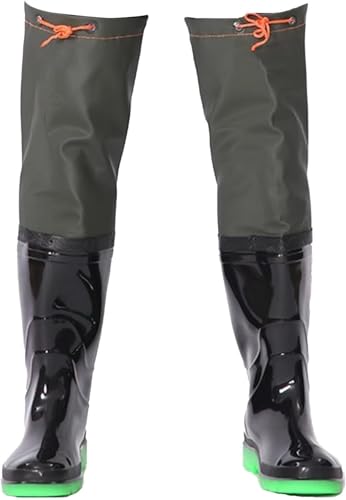 KomNWF LXXW Fishing Chest Waders PVC Fishing Frog Shoes, Waterproof, Wear-resistant, Fishing Waterproof Shoes, Tall Down Shoes hunting waders(6)