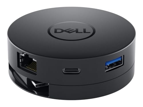 Dell Base d'adaptateur DA-300, Noir, Avec fil, USB 3.0 (3.1 Gen 1) Type-C, USB Type A, 10/100/1000 Mbit/s