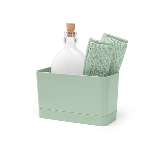 Brabantia Sinkside Organizador para el Fregadero, Sujeta el Cepillo, Jabón & Paños, Jade Verde, 19 x 8,5 x 11,5 cm