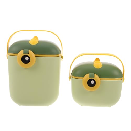 TOYANDONA Dispensador de para bebés de 2 piezas: Caja de almacenamiento de plástico con diseño de dinosaurio para llevar, contenedor de viaje portátil con asa, cuchara para leche en polvo,