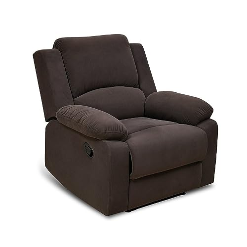 Image of Torque - Rubik 1 Seater Fabric Manual Recliner | Recliner Sofa /Chair for Living Room, Bedroom, Office (Brown) | 1 Year Warranty