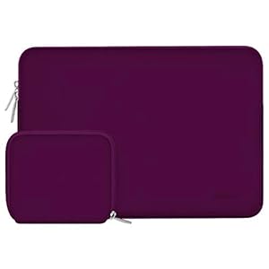 MOSISO Laptop Hülle Tasche 16 Zoll, 15-15, 6 Zoll Laptophülle Kompatibel mit MacBook Pro 16 Zoll, HP, Acer, Dell, Lenovo, ASUS Notebook, Neopren Laptoptasche mit Kleinem Etui, Magenta Lila