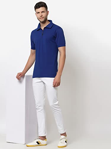 Image of UZARUS Men's Solid Cotton Regular Fit Polo T-Shirt