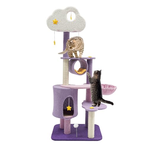 Árbol para gato grande multiescala color púrpura miniatura 1