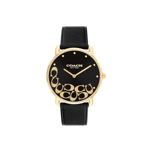 COACH Elliot Women's 2H Quartz Watch, 36mm - Leather Strap - Water Resistance 3 ATM/30 Meters - Premium Fashion Timepiece for Everyday Wear - Gift for Her - Amazon Exclusive