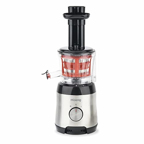 H.Koenig GSX10 Extracteur de Jus de fruit et légumes vertical compacte 0,75L Centrifugeuse Vitamin+ Sans BPA, Technologie pression douce, Rotation Lente,...